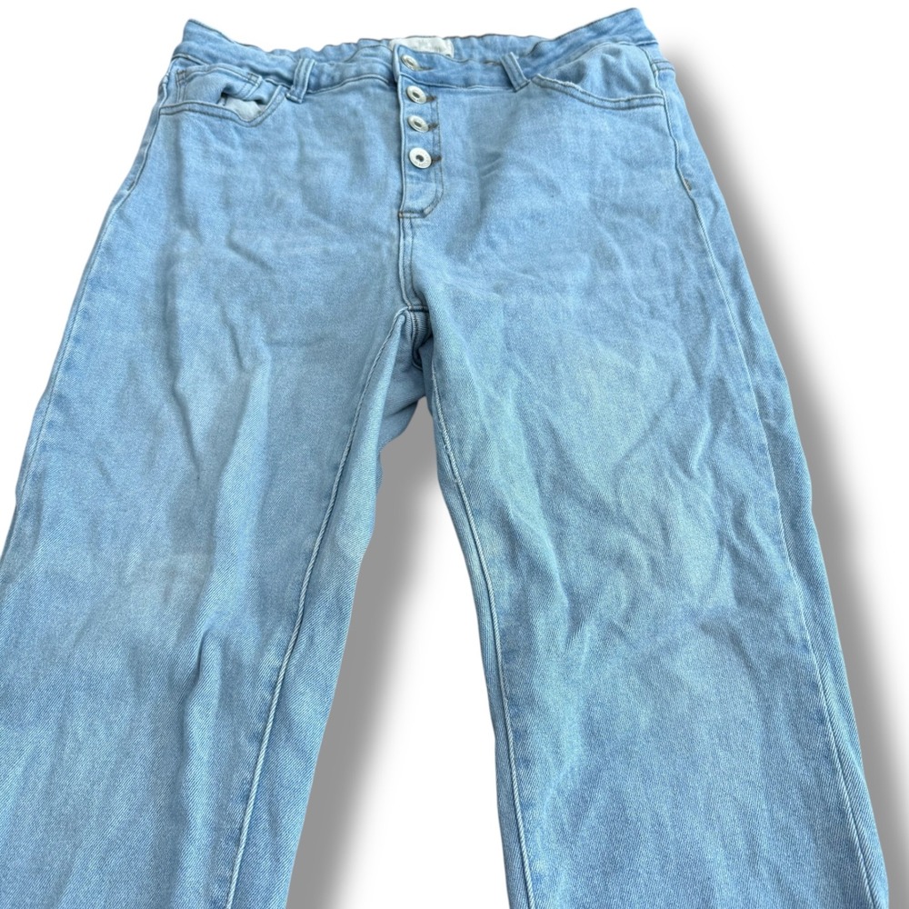 Haute Curve Jeans Womens Size 22 Light Wash Button Fly Frayed Hem Denim - Picture 3 of 12